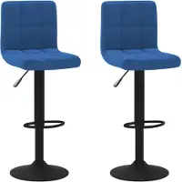 vidaXL Barkrukken 2 st fluweel blauw