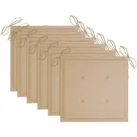 vidaXL Tuinstoelkussens 6 st 40x40x3 cm oxford stof beige