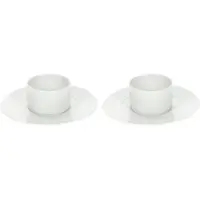 Cosy & Trendy Set van 4x eierdopjes van porselein wit 11 cm - Eierdopjes