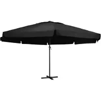 vidaXL Parasol met aluminium paal 600 cm zwart