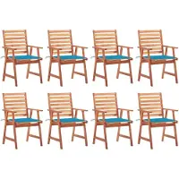 vidaXL Tuinstoelen 8 st met kussens massief acaciahout