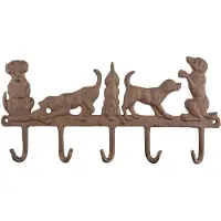 Esschert Design Hanger 5 honden gietijzer 35,5x2,5x17,5 cm