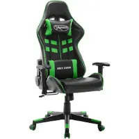 vidaXL Gamestoel kunstleer zwart en groen