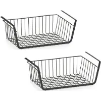 Zeller 2x Zwarte opberg/opruim hangmanden 41 cm - Opbergmanden