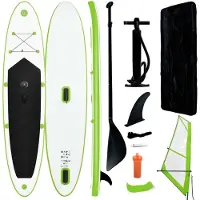 vidaXL Stand Up Paddleboard opblaasbaar met zeilset groen en wit