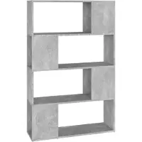 vidaXL Boekenkast/kamerscherm 80x24x124,5 cm bewerkt hout betongrijs
