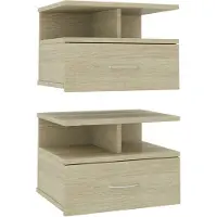 vidaXL Nachtkastjes 2 st 40x31x27 cm bewerkt hout sonoma eikenkleurig