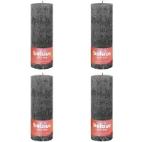 Bolsius Stompkaarsen Shine 4 st rustiek 190x68 mm stormgrijs