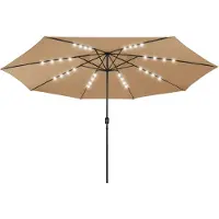 vidaXL Parasol met LED-verlichting 400 cm taupe