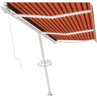 vidaXL Handmatige zonnetent met zonne-energie ledverlichting 6 x 3 m
