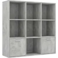vidaXL Boekenkast 98x30x98 cm bewerkt hout betongrijs