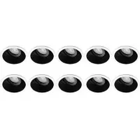 BES LED Spot Armatuur 10 Pack - Pragmi Zano Pro - GU10 Inbouwspot - Rond - Zwart/Wit - Aluminium - Kantelbaar - Ø93mm