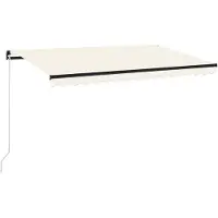 vidaXL Luifel handmatig uittrekbaar 400x350 cm crèmekleurig