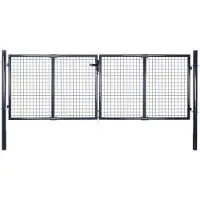 vidaXL Tuinhek van gaas gegalvaniseerd staal 300x75 cm grijs
