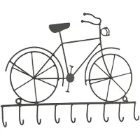 Clayre & Eef Sleutelrekje 32x23 cm Zwart Ijzer Fiets Wandhaak Sleutelhouder Zwart Wandhaak Sleutelhouder