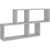 vidaXL Wandschap 100x18x53 cm bewerkt hout betongrijs