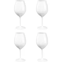 SANTEX 4x Witte of rode wijn glazen 51 cl/510 ml van onbreekbaar wit kunststof - Wijnglazen