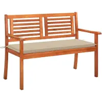 vidaXL Tuinbank 2-zits met kussen 120 cm massief eucalyptushout