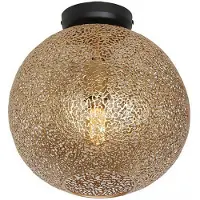 Freelight Plafondlamp Oronero/Oro, dimbaar, messing / goud, Woon-/ Eetkamer, metaal, Modern, plafondlamp