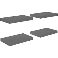 vidaXL Wandschappen zwevend 4 st 40x23,5x3,8 cm MDF hoogglans grijs