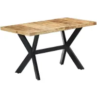 vidaXL Eettafel 140x70x75 cm massief ruw mangohout