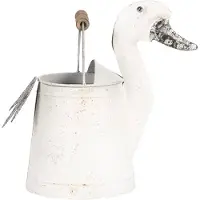 Clayre & Eef Witte Decoratie gieter eend 31*16*27 cm 6Y3555