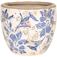 Clayre & Eef Blauwe Bloempot Ø 18*17 cm 6CE1031M