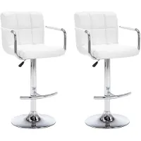 vidaXL Barstoelen 2 st kunstleer wit