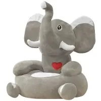vidaXL Kinderstoel olifant pluche grijs