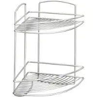 Metaltex Onda Hoekrek 22x22x35cm 2 Laags Zilver zilver Metaal Douche-