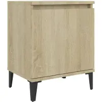 vidaXL Nachtkastje met metalen poten 40x30x50 cm sonoma eikenkleurig