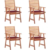 vidaXL Tuinstoelen 4 st met kussens massief acaciahout