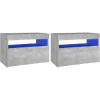 vidaXL Nachtkastjes 2 st met LED-verlichting 60x35x40 cm betongrijs