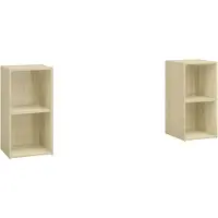 vidaXL Tv-meubelen 2 st 72x35x36,5 cm bewerkt houtsonoma eikenkleurig