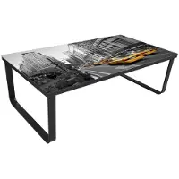 vidaXL Salontafel met glazen tafelblad rechthoekig