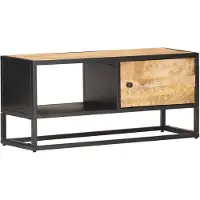 vidaXL Tv-meubel met bewerkte deur 90x30x40 cm ruw mangohout
