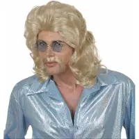 Merkloos Heren Pruik Met Lang Matje Haar