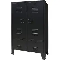 vidaXL Kledingkast industriële stijl 67x35x107 cm metaal zwart