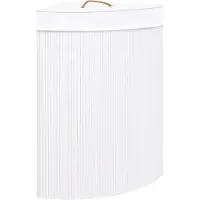 vidaXL Hoekwasmand 60 L bamboe wit