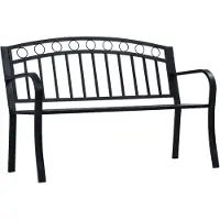 vidaXL Tuinbank 125 cm staal zwart