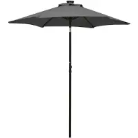 vidaXL Parasol met LED-verlichting 200x211 cm aluminium antracietkleur