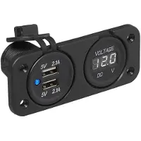 Pricenet Inbouwkit: Voltmeter 6-30v + Usb Poort In Blister