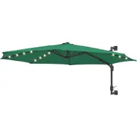 vidaXL Wandparasol met LED's 300 cm groen