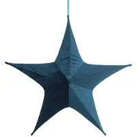 DOBENO Non-branded Kersthanger Ster Maria 65 Cm Fluweel Petrolblauw