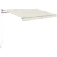vidaXL Luifel handmatig uittrekbaar 350x250 cm crèmekleurig