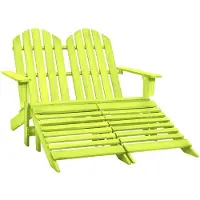 vidaXL Tuinstoel 2-zits Adirondack met voetenbank vurenhout groen