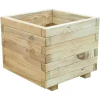 Intergard Bloembak plantenbak hout vierkant grenen 50x35x50cm