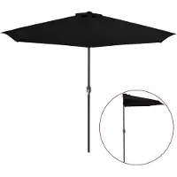 vidaXL Balkonparasol half met aluminium paal 300x155x223 cm zwart