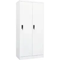 vidaXL Kledingkast 80x50x180 cm staal wit