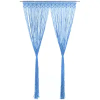 vidaXL Gordijn macramé 140x240 cm katoen blauw